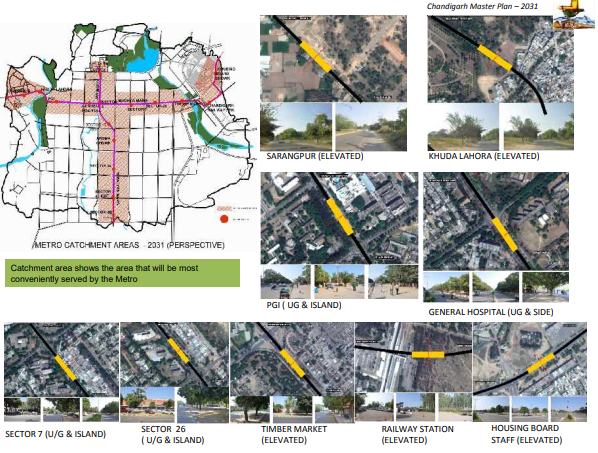 Chandigarh Metro Phase 1 Rout Map